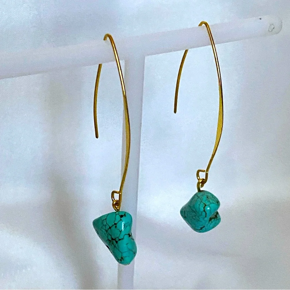 Turquoise drop earrings - Picture 1 of 3